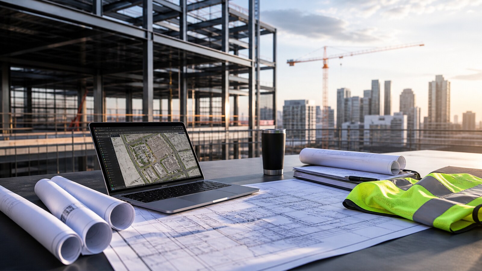 Representative project planning workspace with commercial construction documents.